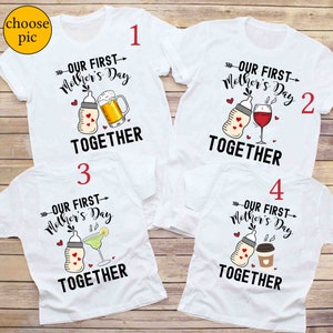Personalised Our First Mother&#39;s Day Together, Mothers Day Matching Tees, Baby&#39;s First Mother&#39;s Day Baby Clothes, Together 2024 Tshirt
