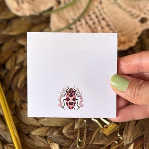 Pink Beetle Post-It Notes® | 50-Sheet Sticky Notepad | 3x3 Mini Memo pad