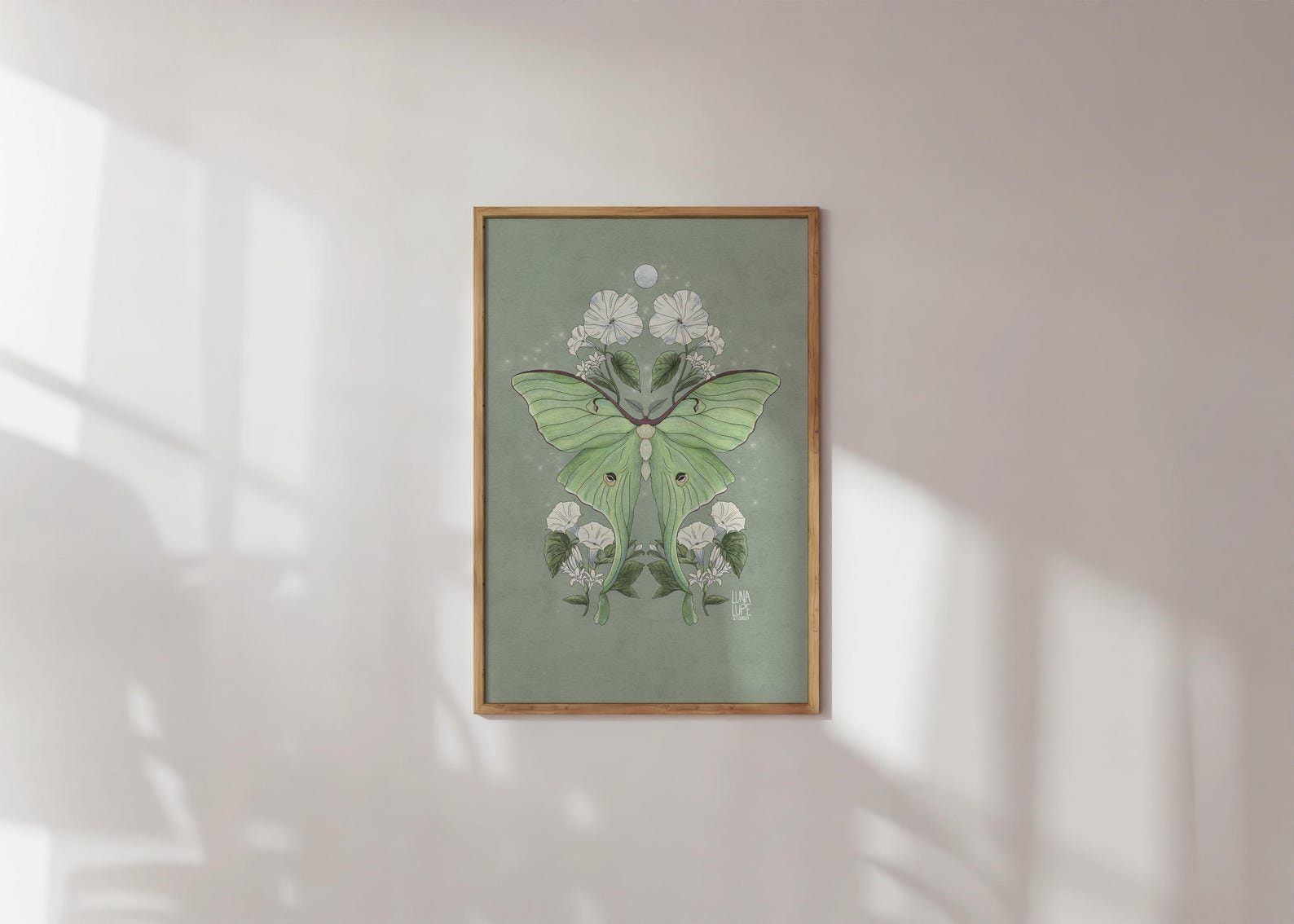 Luna Moth Art Print - Etsy UK