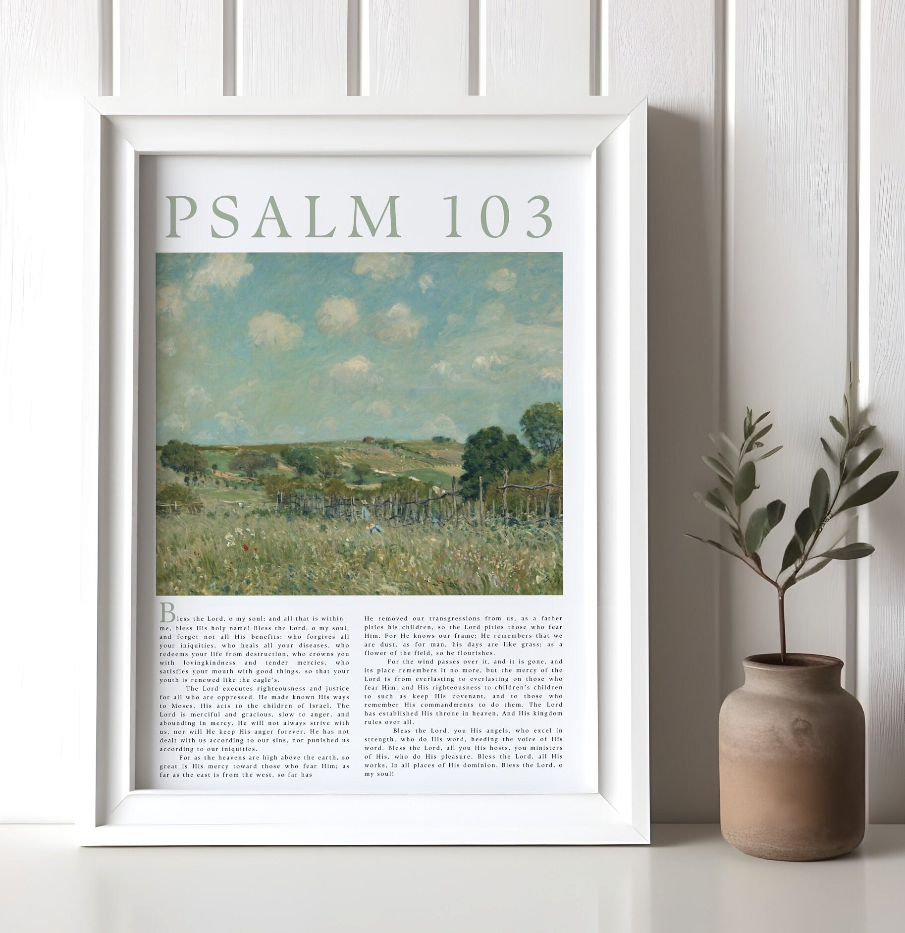 Psalm 103 Printable Wall Art, Psalm of David, Minimalist Wall Art ...