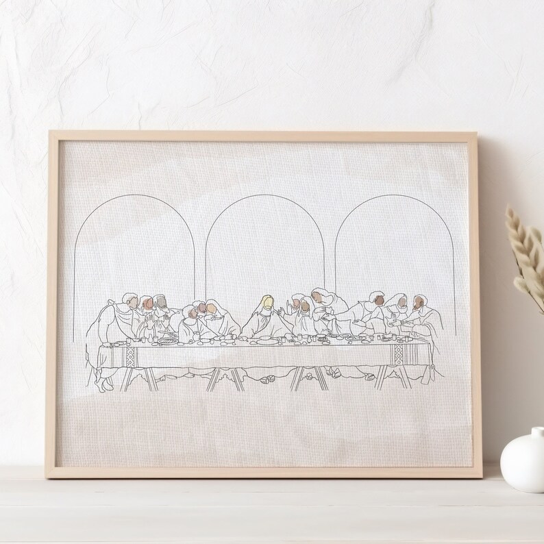 The Last Supper Abstract Wall Art Printable Etsy