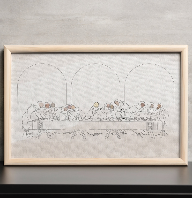 The Last Supper Abstract Wall Art Printable Etsy