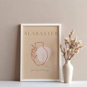 Alabaster Jar Wandkunst, minimalistische christliche Wandkunst, Anbetung und Lobpreis druckbare hochauflösende Datei