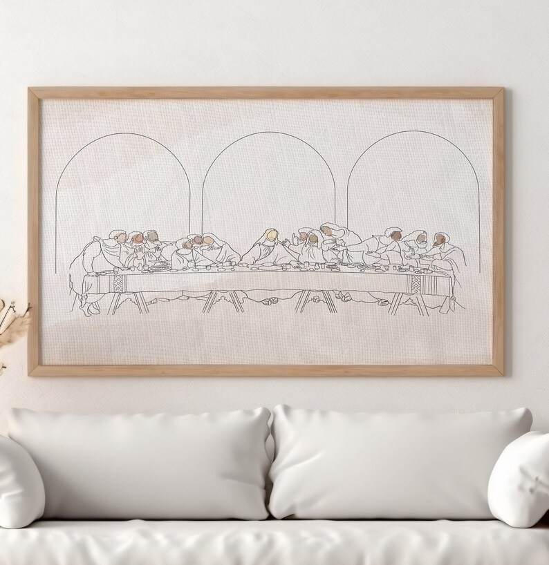 The Last Supper Abstract Wall Art Printable Etsy