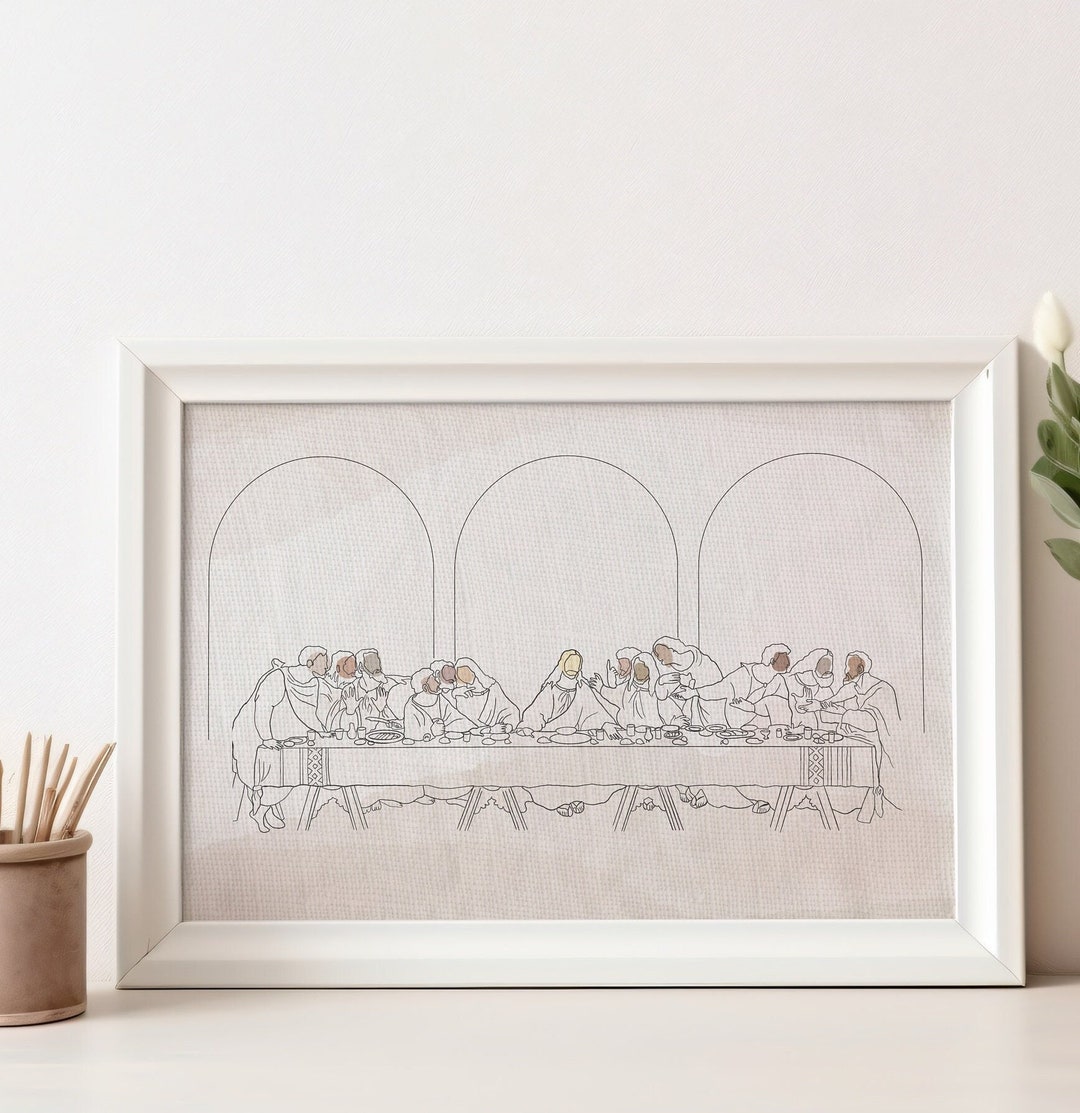The Last Supper Abstract Wall Art Printable Etsy