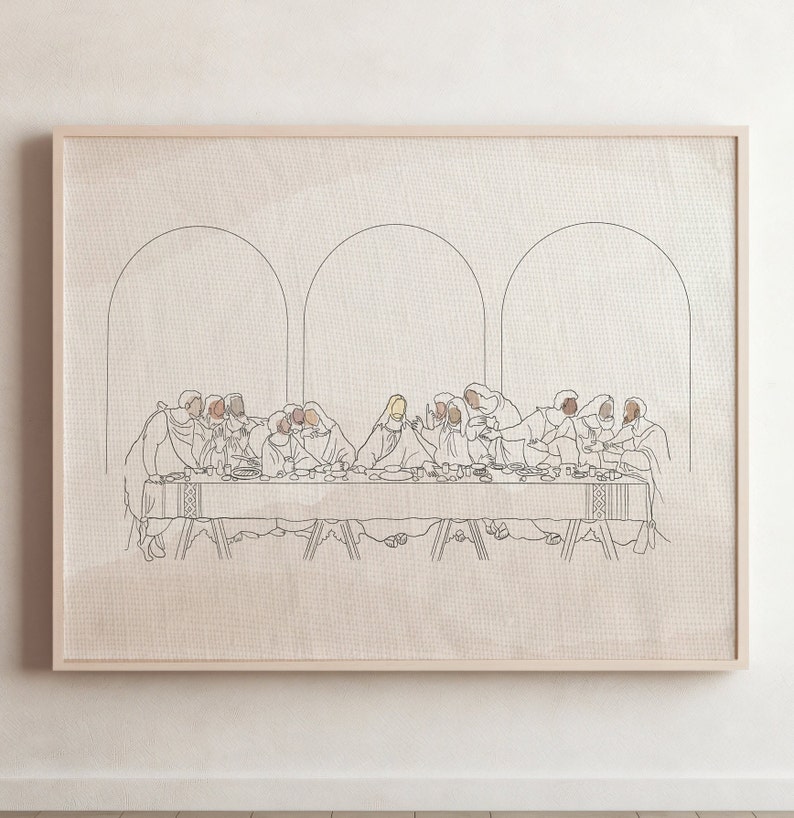 The Last Supper Abstract Wall Art Printable Etsy
