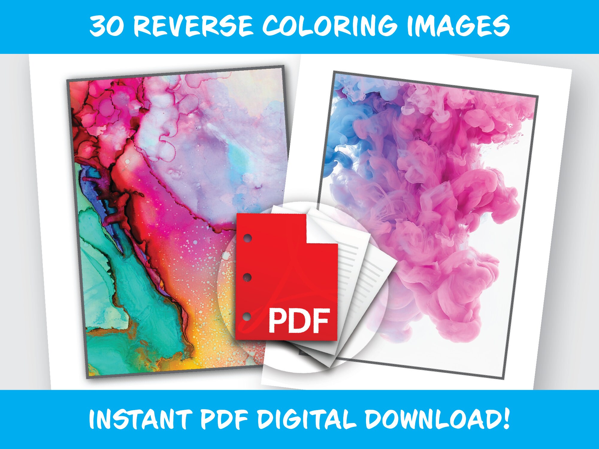 Reverse Coloring Pages Vibrant Inverse Coloring Book Adults Backwards Coloring Anxiety Stress ...