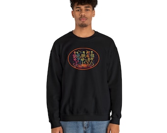 Dancing Skeletons Crewneck Sweatshirt, Colorful Halloween Gift