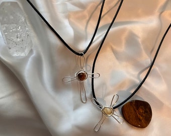 Gemstone Cross Necklace