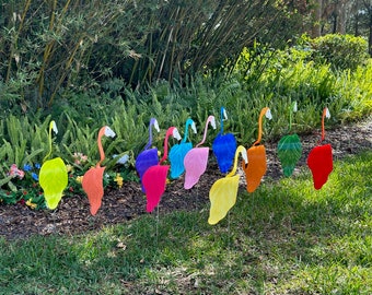 3 Large Bobbing Birds Pick Colors PVC Dancing Balancing Sculpture