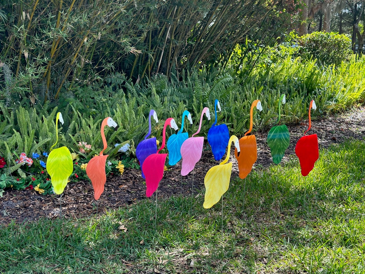 3 Large Bobbing Birds Pick Colors PVC Dancing Balancing Sculpture