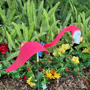 1 Large Hot Pink Flamingo Bobbing Bird PVC Dancing Balancing Sculpture Whirligig Wind Spinner Garden Art Decor Yard Flamingo Swirl