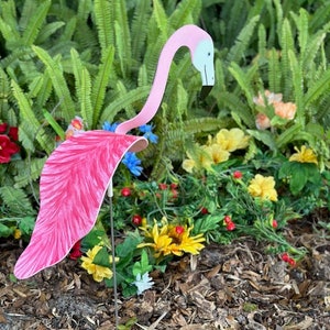 1 Large Pink "Fire Back" Flamingo Bobbing Bird Dancing Balancing Sculpture Whirligig Wind Spinner Garden Art Decor Yard Flamingo Swirling