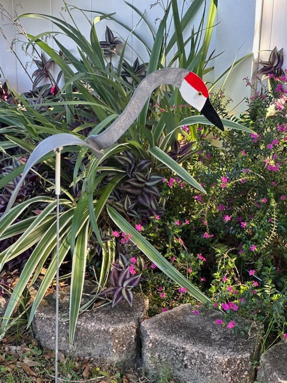 1 Large Sand Hill Crane Dancing PVC Balancing Sculpture Whirligig