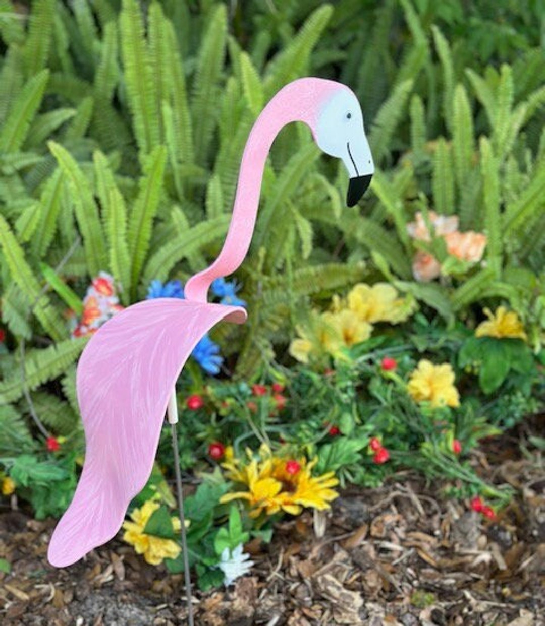 1 Large Pink Flamingo Bobbing Bird PVC Dancing Balancing Sculpture Whirligig Wind Spinner Garden Art Decor Yard Flamingo Swirl Etsy