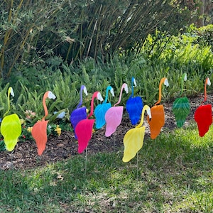 2 Large Bobbing Birds Pick Colors PVC Dancing Balancing Sculpture Whirligig Wind Spinner Garden Art Decor PVC Yard Swirl