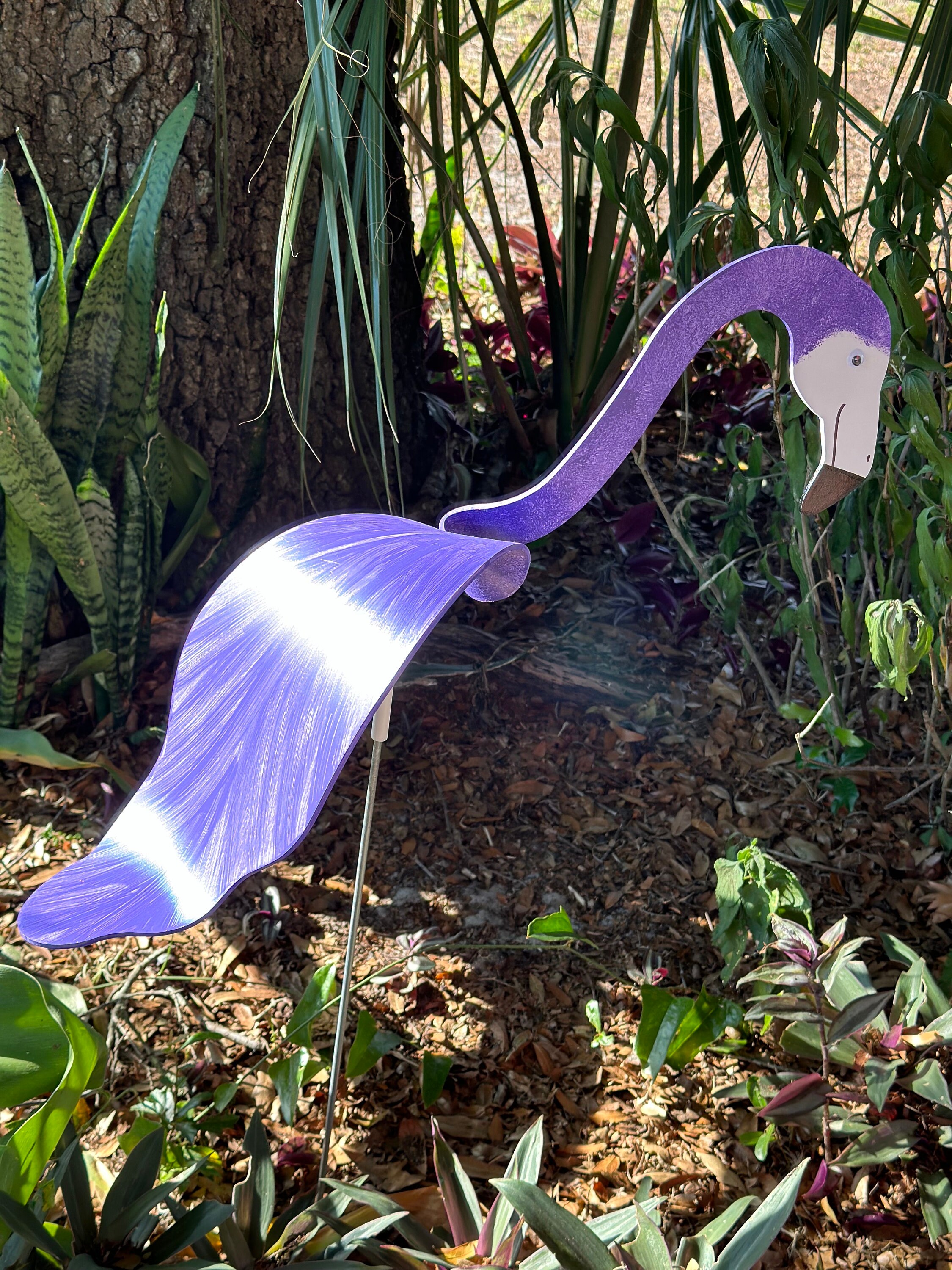 1 Purple Flamingo Bobbing Bird Dancing Balancing Kinetic Sculpture
