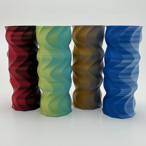 Unique and Elegant 3D Printed Reverse Twist Vase - Handcrafted Artwork for Home Decor