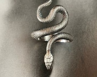 Bague réglable serpent en argent, argent sterling 925, jonc, bague tendance, bague faite main, bague d'anniversaire, bijoux