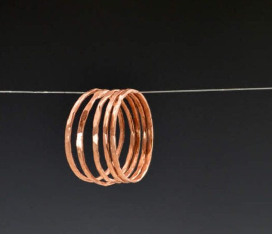 Copper Ring, Stackable Ring, Stacking Ring, Hammered Rings, Copper Band ...