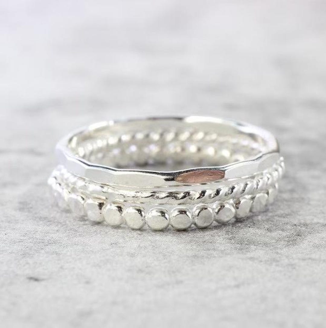 Simple Stacking Rings Designs Sterling Silver Stacking Rings // Set of 3 Simple Stacking Rings ...
