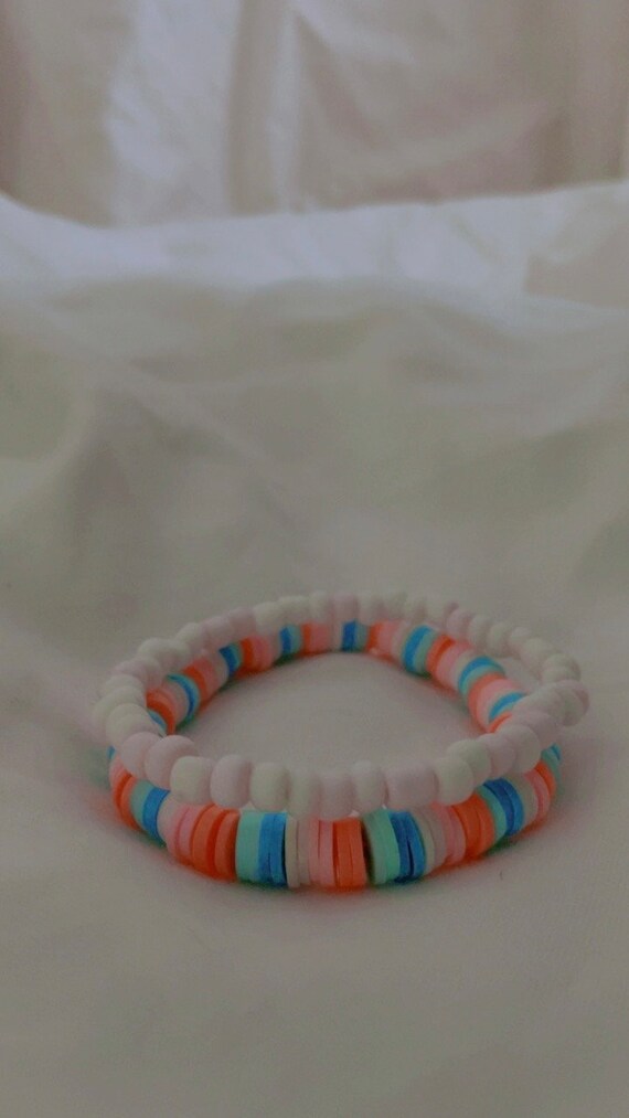 Ocean Sunrise Bracelet Set Sead Bead Bracelet Clay Beaded Etsy