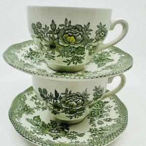 Enoch Wedgwood Tunstall Ltd Set of Two Kent Teacups and Saucers