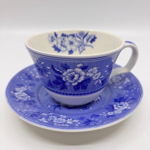 Spode Blue Room Collection Botanical Teacup and Saucer