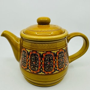 Sadler England Retro Brown and Orange Teapot
