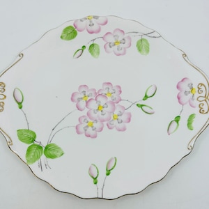 Royal Albert Unnamed Pink Blossom Vintage Bone China 9.75 inch Cake Plate