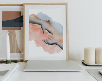 Watercolor Hands | Original Digital Artwork - Downloadable Print