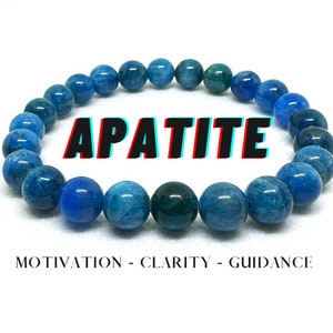Apatite 8mm Crystal Bracelet, Apatite Bracelets for Women and Men Bracelet, Healing Bracelet, Gemstone Bracelet, Spirit.