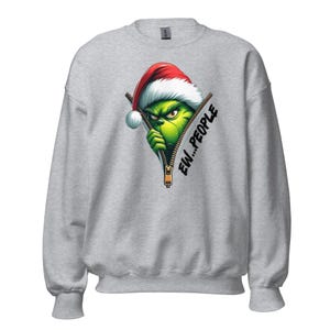 Bluza unisex Grinch Ew People, Bluza świąteczna, Bluza z kreskówek świątecznych, Bluza unisex Grinch