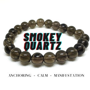 Natural High-grade Smokey Quartz 8mm Bracelet, Smokey Quartz Bracelets for Women and Men Bracelet, Healing Bracelet, Gemstone Bracelet.