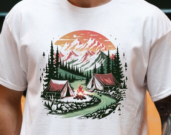 Camiseta de aventura, camiseta de aventura, camisetas de camping, camiseta de montaña, camisetas de excursionista, camiseta de amante de la naturaleza, regalo de camping, camiseta de vacaciones para él