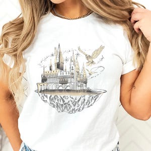 Wizard Castle Tee, Magical Castle Shirt, Magic Lover T-Shirt, Wizard School Shirt, Comfort Colors, Fantasy Castle Tee, Owl & Snitch Shirt