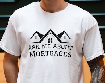 Makramee Shirt, Fragen Sie mich nach hypotheken, hypotheken t-shirt, loan offhir, Unisex, einfach, minimalistisch, lustig LO T-shirt, Arbeits-T-Shirt