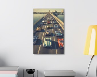 Highway Traffic- High Detail Canvas, Premium Wall Art Canvas, Gift Idea, Minimalistic Wall Art, Modern Wall Art, Vintage Art, Wedding Gift