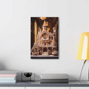 Gingerbread House V2- High Detail Canvas, Premium Art Canvas, Gift Idea, Minimalistic Wall Art, Modern Wall Art, Vintage Art, Wedding Gift
