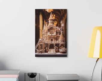Gingerbread House V2- High Detail Canvas, Premium Art Canvas, Gift Idea, Minimalistic Wall Art, Modern Wall Art, Vintage Art, Wedding Gift