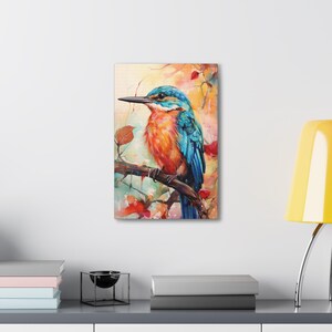 Bird Portrait- Water Color Canvas, Premium Wall Art Canvas, Gift Idea, Minimalistic Wall Art, Modern Wall Art, Vintage Art, Wedding Gift