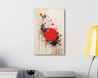 Japanese Red Dot V1- High Detail Canvas, Premium Wall Art Canvas, Gift Idea, Minimalistic Wall Art, Modern Art, Vintage Art, Wedding Gift
