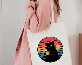 Angry Cat Tote Bag, Cat Bag, Cat Lover Gift, Gift For Cat Owners, Cat Meme, Funny Tote Bag, Funny Cat, Cat Canvas Bag, Modern Cat Tote Bag
