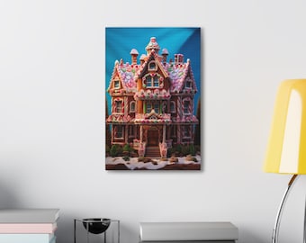 Gingerbread House- High Detail Canvas, Premium Wall Art Canvas, Gift Idea, Minimalistic Wall Art, Modern Wall Art, Vintage Art, Wedding Gift