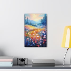 Fields of Flowers V-2- High Detail Canvas, Premium Art Canvas, Gift Idea, Minimalistic Wall Art, Modern Wall Art, Vintage Art, Wedding Gift