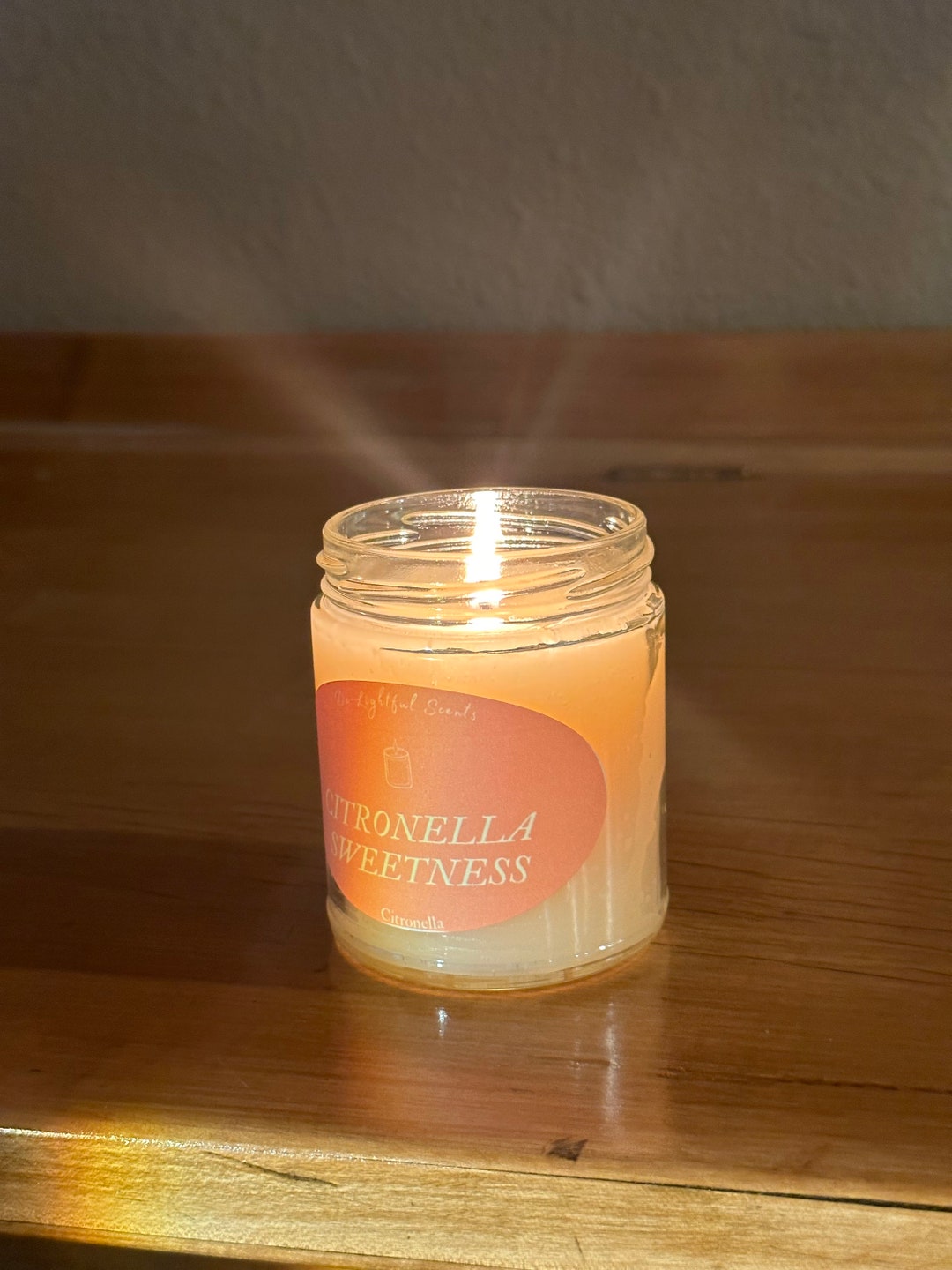 Sweet Citronella Scented Candle, Citronella Plant, Healing Candle