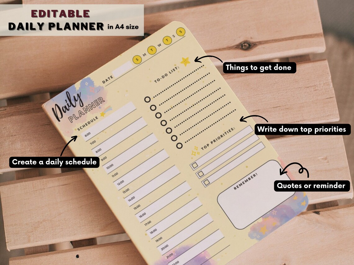 Canva digital planner template daily planner weekly planner monthly