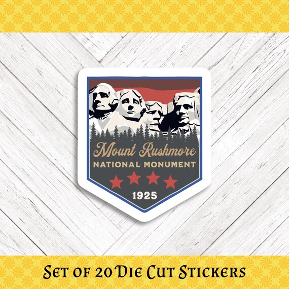 MT. RUSHMORE Die Cut Stickers: Crafting, Happy Mail & Scrapbooking - Set of 20