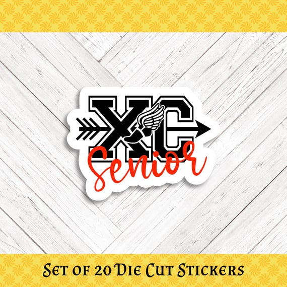 Senior Cross Country Die Cut Stickers: Crafting and Happy Mail - Set of 20