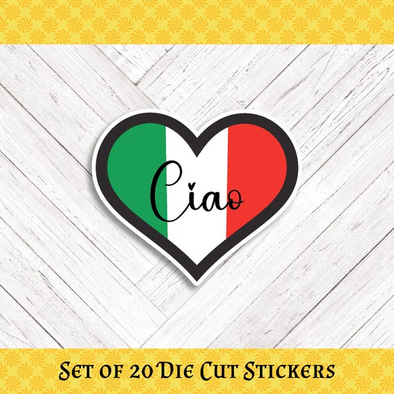 ITALY CIAO Die Cut Stickers: Crafting, Happy Mail & Scrapbooking - Set of 20